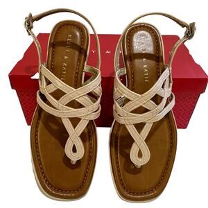 Kelly & Katie Women's Spring Nude Slingback Flat Sandals, Size 8, Kassidy Lizard